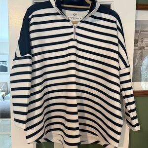 Tuckernuck Navy and White Striped Zip-Up